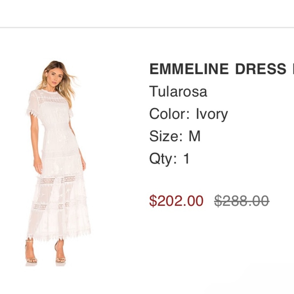 Tularosa Emmeline Dress in Ivory